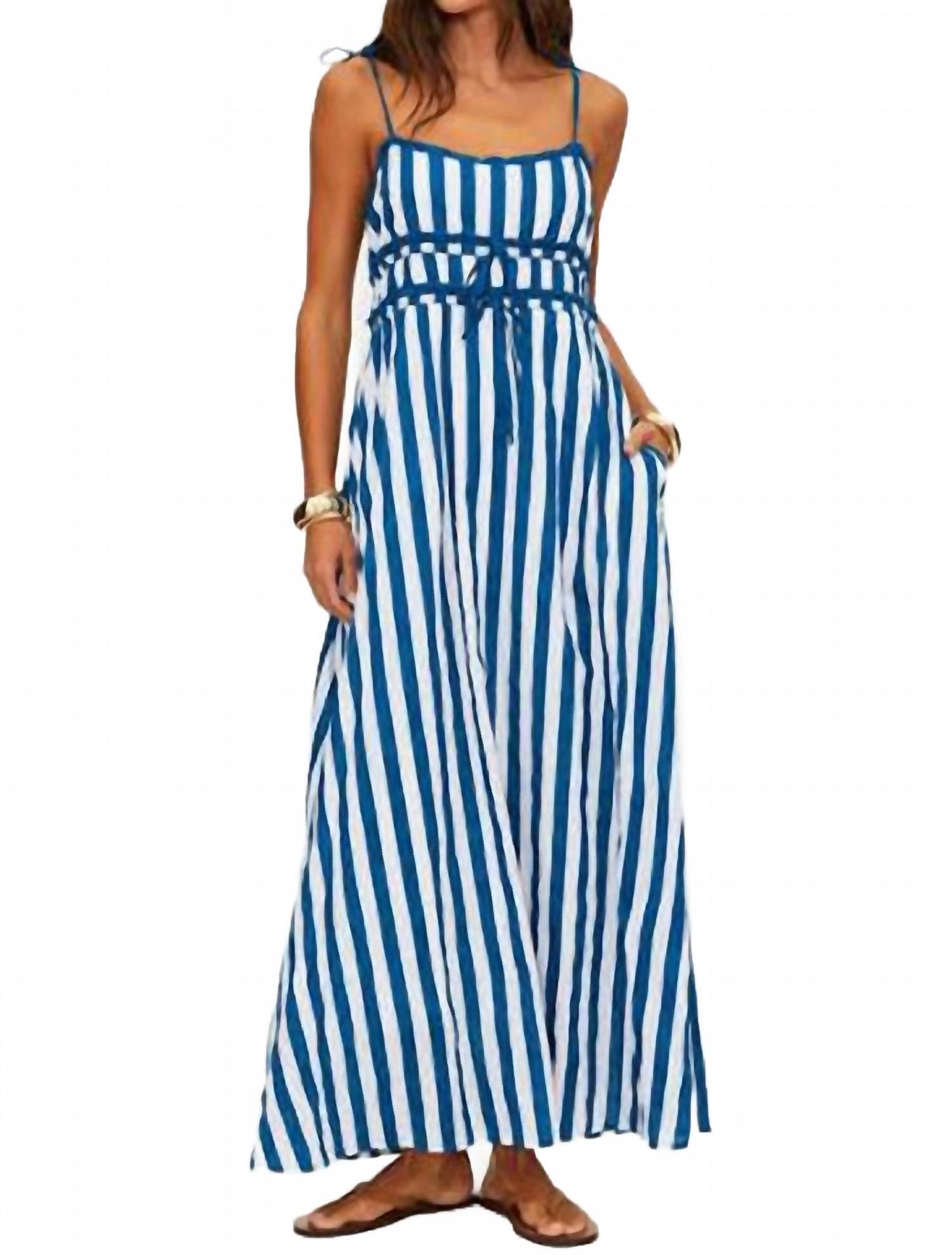 New Beach Riot Levie Maxi Dress In Twilight Tides Stripes